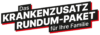 Krankenzusatz-Rundum-Paket Logo für Familien mit rot-schwarzer Schrift auf weißem Hintergrund