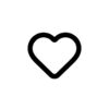 Schwarzes Herz-Symbol für Vorteile und positive Eigenschaften auf weißem Hintergrund