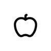 Schwarzes Apfel-Symbol für gesunde Ernährung und Ernährungsvorteile